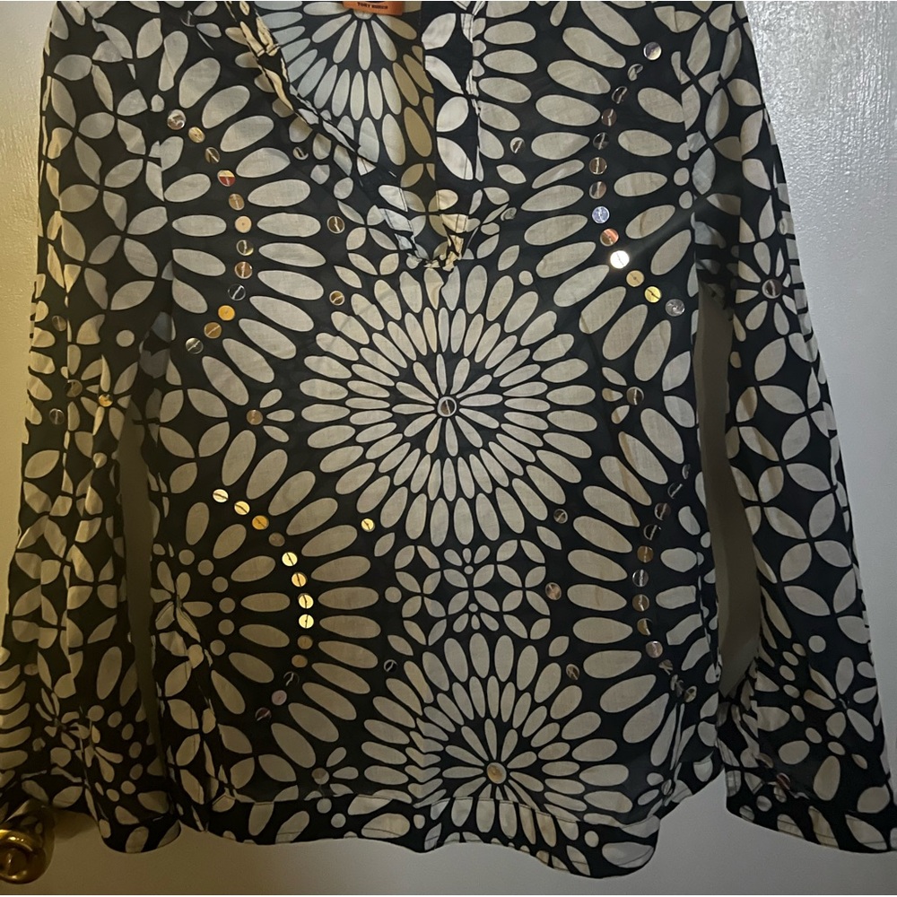 Tory Burch Embellished Boho Tunic Top 2 NWOT